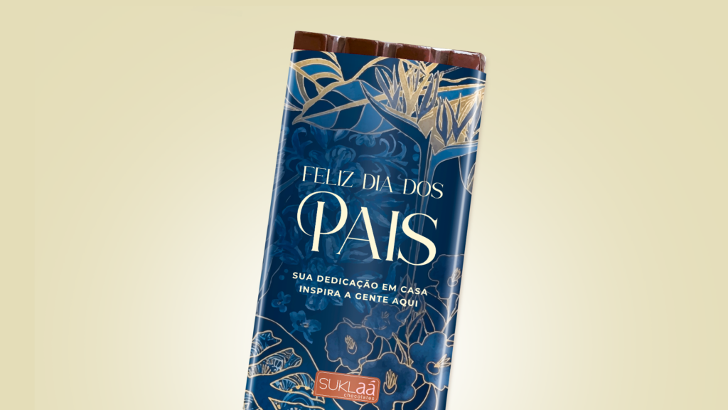 Barra de chocolate perfeita para brinde corporativo de Dia dos Pais.