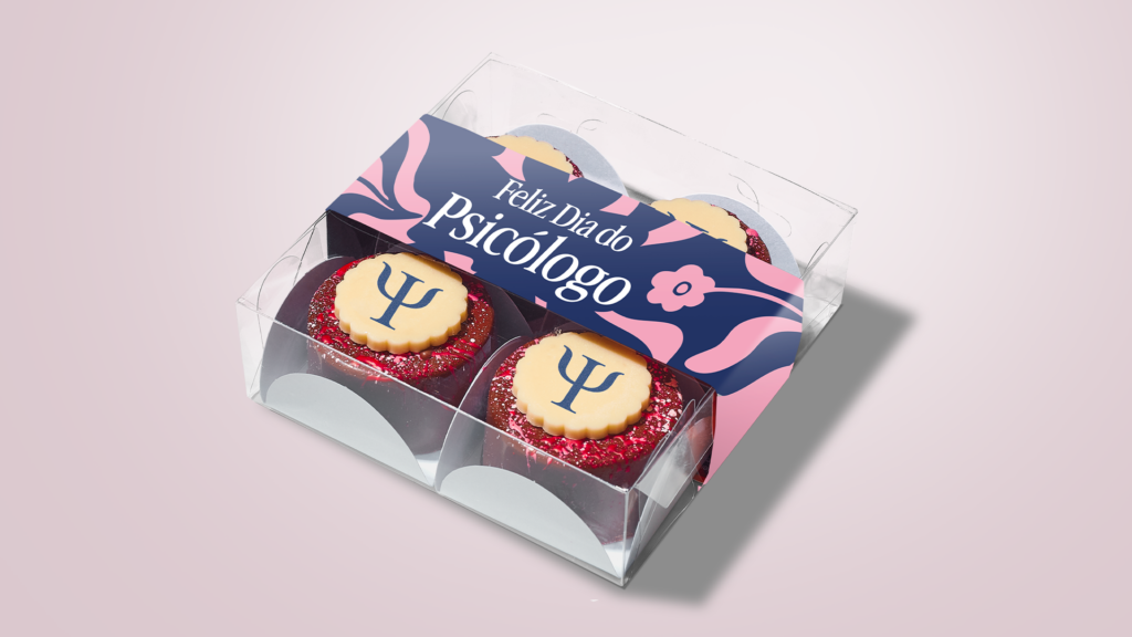 Bombons como brinde corporativo para o Dia do Psicólogo.